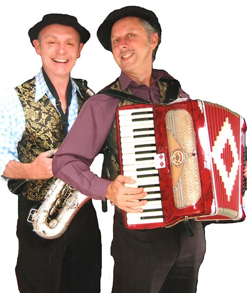 Saxophone player and accordionist